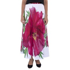 Flowers Red Peony Arrangement Flared Maxi Skirt by Pakrebo