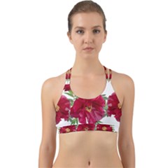 Flowers Red Peony Arrangement Back Web Sports Bra by Pakrebo