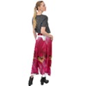 Flowers Red Peony Arrangement Velour Split Maxi Skirt View2