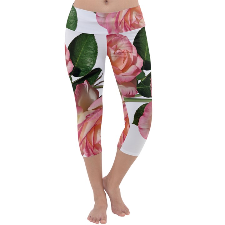 Roses Flowers Perfume Garden Capri Yoga Leggings