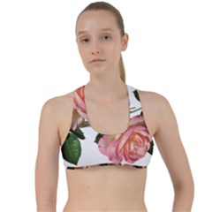 Roses Flowers Perfume Garden Criss Cross Racerback Sports Bra by Pakrebo