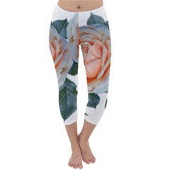 Roses Flowers Buds Ragrance Capri Winter Leggings 