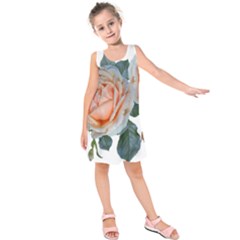 Roses Flowers Buds Ragrance Kids  Sleeveless Dress