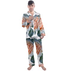 Roses Flowers Buds Ragrance Men s Satin Pajamas Long Pants Set by Pakrebo