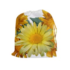 Daisies Flowers Yellow Arrangement Drawstring Pouch (xl)