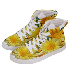 Daisies Flowers Yellow Arrangement Men s Hi-top Skate Sneakers by Pakrebo