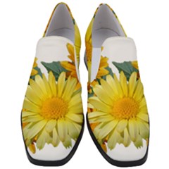 Daisies Flowers Yellow Arrangement Women Slip On Heel Loafers by Pakrebo