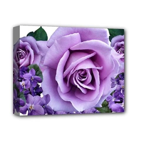 Roses Violets Flowers Arrangement Deluxe Canvas 14  X 11  (stretched) by Pakrebo