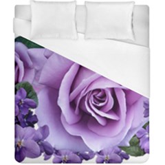 Roses Violets Flowers Arrangement Duvet Cover (california King Size) by Pakrebo