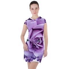 Roses Violets Flowers Arrangement Drawstring Hooded Dress