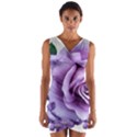 Roses Violets Flowers Arrangement Wrap Front Bodycon Dress View1