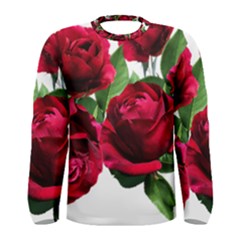 Roses Flowers Red Romantic Garden Men s Long Sleeve Tee