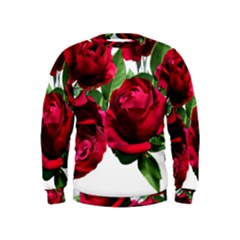 Roses Flowers Red Romantic Garden Kids  Sweatshirt