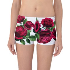 Roses Flowers Red Romantic Garden Boyleg Bikini Bottoms by Pakrebo