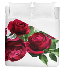 Roses Flowers Red Romantic Garden Duvet Cover (queen Size) by Pakrebo