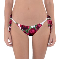 Roses Flowers Red Romantic Garden Reversible Bikini Bottom by Pakrebo