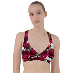 Roses Flowers Red Romantic Garden Sweetheart Sports Bra by Pakrebo