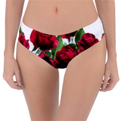 Roses Flowers Red Romantic Garden Reversible Classic Bikini Bottoms by Pakrebo