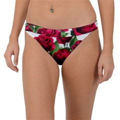 Roses Flowers Red Romantic Garden Band Bikini Bottom by Pakrebo