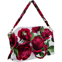 Roses Flowers Red Romantic Garden Canvas Crossbody Bag by Pakrebo