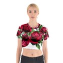 Roses Flowers Red Romantic Garden Cotton Crop Top View1