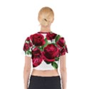 Roses Flowers Red Romantic Garden Cotton Crop Top View2