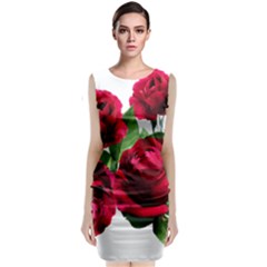 Roses Flowers Red Romantic Garden Classic Sleeveless Midi Dress by Pakrebo