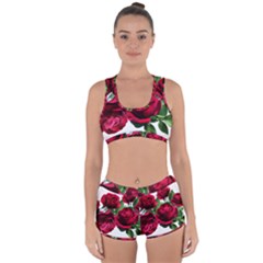 Roses Flowers Red Romantic Garden Racerback Boyleg Bikini Set by Pakrebo