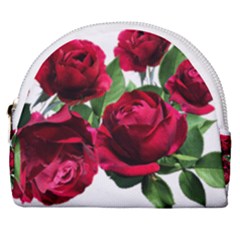 Roses Flowers Red Romantic Garden Horseshoe Style Canvas Pouch by Pakrebo