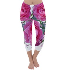 Roses Gypsophila Flowers Fragrant Capri Winter Leggings 