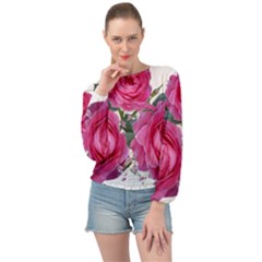 Roses Gypsophila Flowers Fragrant Banded Bottom Chiffon Top