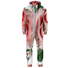 Roses Flowers Wax Flowers Hooded Jumpsuit (men) 