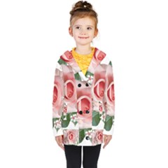 Roses Flowers Wax Flowers Kids  Double Breasted Button Coat by Pakrebo