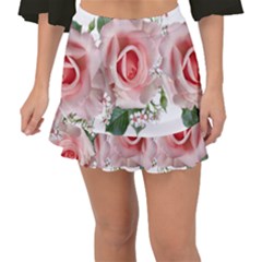 Roses Flowers Wax Flowers Fishtail Mini Chiffon Skirt by Pakrebo