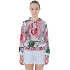 Roses Flowers Wax Flowers Women s Tie Up Sweat