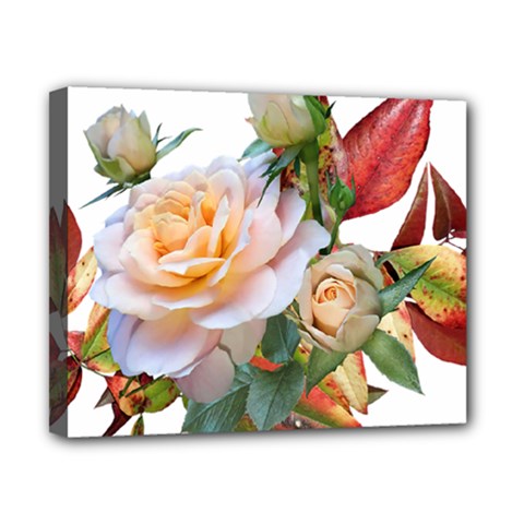 Autumn Leaves Roses Flowers Garden Canvas 10  X 8  (stretched) by Pakrebo