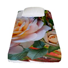 Autumn Leaves Roses Flowers Garden Fitted Sheet (single Size) by Pakrebo