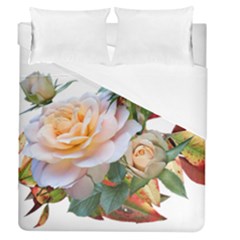 Autumn Leaves Roses Flowers Garden Duvet Cover (queen Size) by Pakrebo