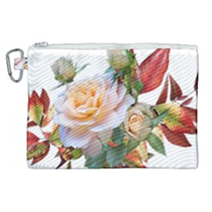 Autumn Leaves Roses Flowers Garden Canvas Cosmetic Bag (xl) by Pakrebo