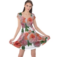 Roses Flowers Arrangement Perfume Cap Sleeve Dress by Pakrebo