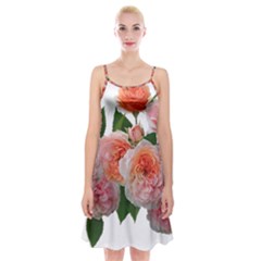 Roses Flowers Arrangement Perfume Spaghetti Strap Velvet Dress