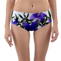 Flowers Blue Campanula Arrangement Reversible Mid-Waist Bikini Bottoms View3