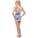 Flowers Blue Campanula Arrangement Cross Front Low Back Swimsuit View2