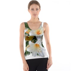 Lilies Belladonna White Flowers Tank Top