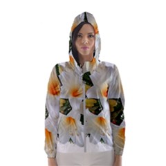 Lilies Belladonna White Flowers Women s Hooded Windbreaker