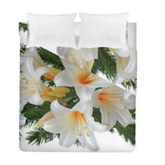 Lilies Belladonna White Flowers Duvet Cover Double Side (full/ Double Size)