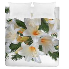 Lilies Belladonna White Flowers Duvet Cover Double Side (queen Size)