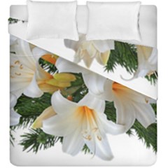 Lilies Belladonna White Flowers Duvet Cover Double Side (king Size)