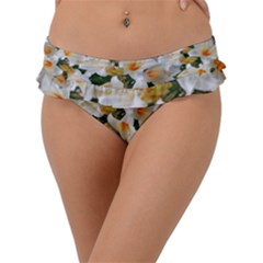 Lilies Belladonna White Flowers Frill Bikini Bottom