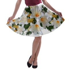 Lilies Belladonna White Flowers A-line Skater Skirt